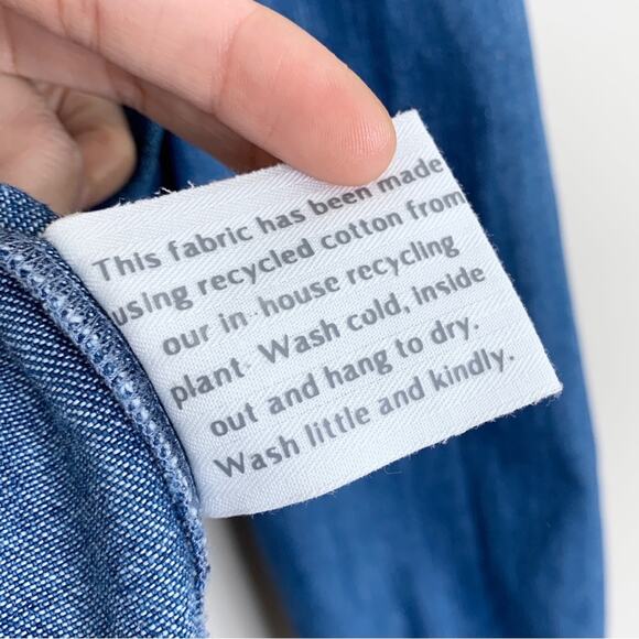 Seventy + Mochi Victoria Denim Blouse (Sz 8) Frill Collar Washed Indigo - Picture 11 of 11